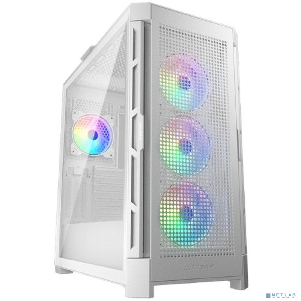 Корпус ATX без БП Cougar Airface Pro RGB White, E-ATX 4х120мм ARGB Fan, ARGB вентилятор Hub, белый