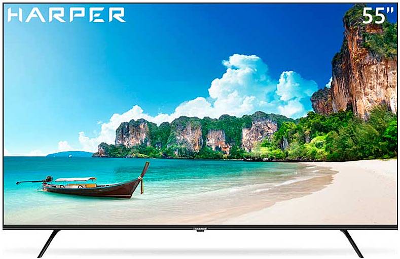 Телевизор 55 Harper 55U771TS UHD, безрамочный, Android Smart TV