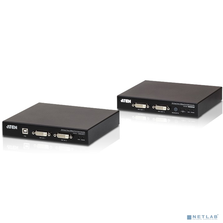 КВМ-удлинитель Aten CE624 USB, DVI c поддержкой Dual View и HDBaseT 2.0 1920 x 1200 100 м