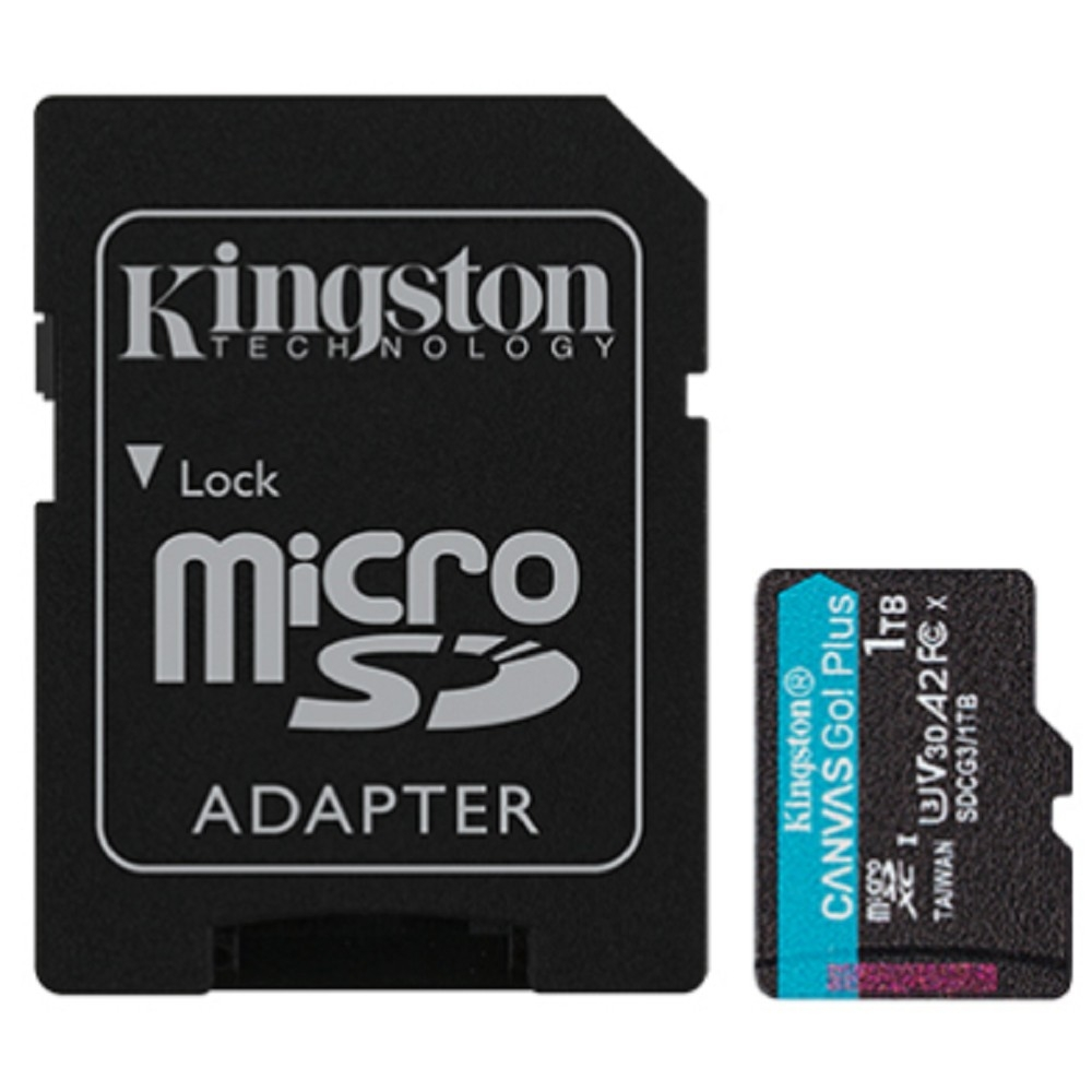 Карта памяти MicroSDXC 1.0Tb Kingston SDCG3/MicroSDXC Canvas Go Plus 170R A2 U3 V30 Card + ADP