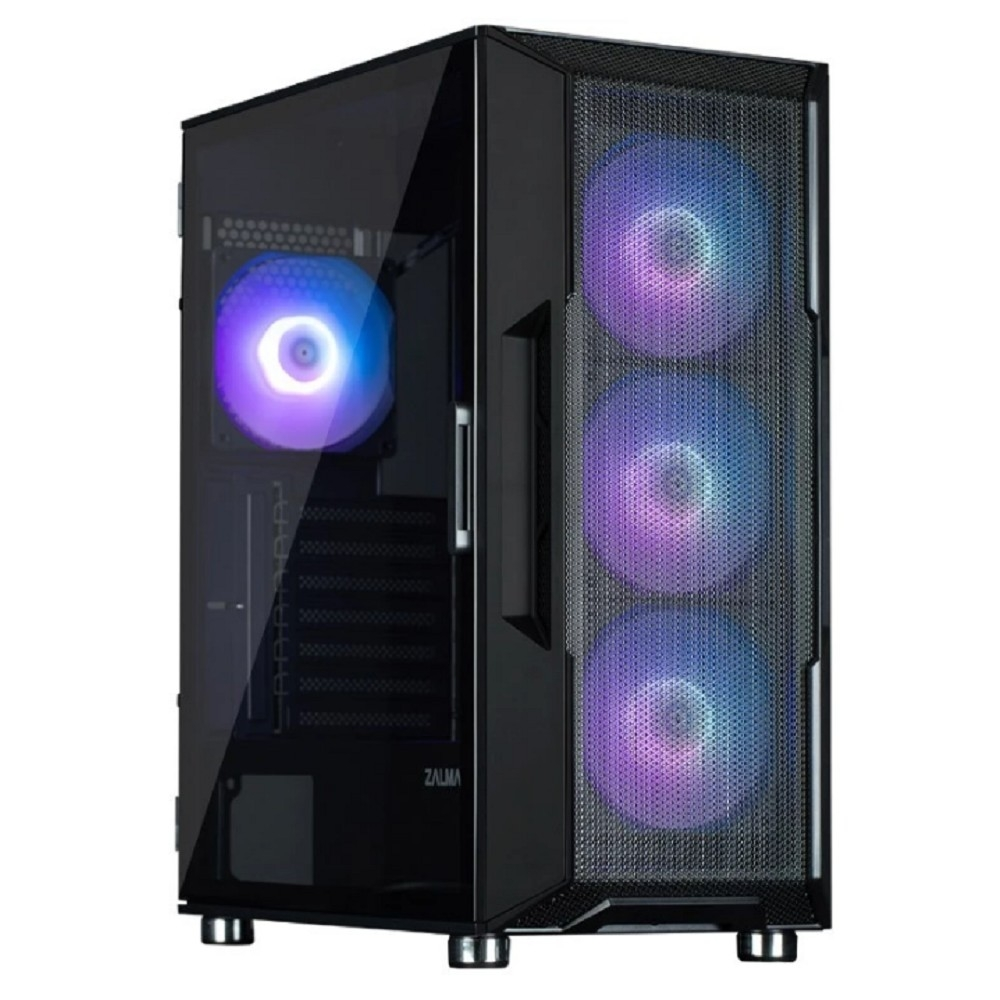 Корпус ATX без БП Zalman i3-Neo ARGB Black ARGb Black Mid Tower ATX/M-ATX/Mini-ITX Steel, Plastic, Tempered Glass, HD Audio, USB 3.0x2, USB 2.0x1, 4xвентилятор 120мм ARGb