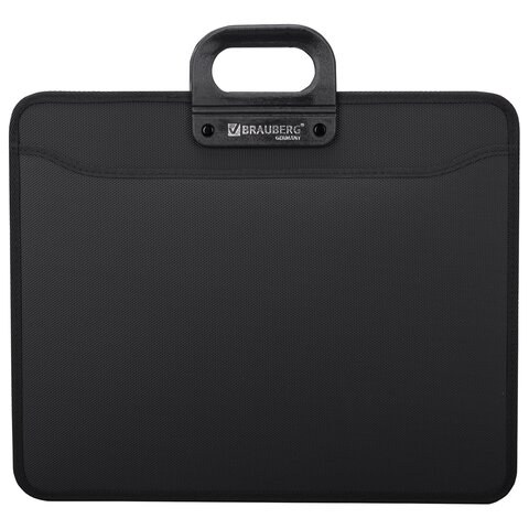 Папка-портфель Brauberg 223081 пластиковая большого формата A3 470х380х130мм, 3 отделения, черная