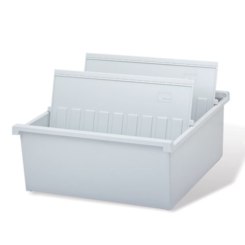 Картотека HAN НА954/0/11 пластиковая A4 297х210мм, горизонтональная на 1300 карт, серая