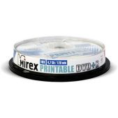 Диск DVD+R 4.7Gb Mirex 16x Cake box, 10шт Printable