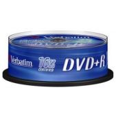 Диск DVD+R 4.7Gb Verbatim 43500 16x Cake box, 25шт