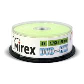 Диск DVD-RW 4.7Gb Mirex 4x Cake box, 25шт