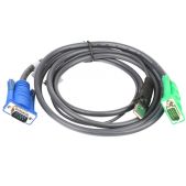 Шнур, мон., клав.+мышь USB, SPHD15=`HD DB15+USB A-Тип, Male-2xMale, 8+4 проводов, опрессованный, 1.8 метр., черный 2L-5202UP