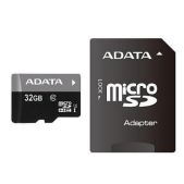 Карта памяти microSDHC 32Gb ADATA AUSDH32GUICL10-RA1 Class 10 UHS-1 SD адаптер