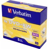 Диск DVD+RW 4.7Gb Verbatim 4x DataLife+ Jewel Case 5шт. 43229