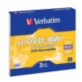 Диск DVD+RW 4.7Gb Verbatim 4x Slim case 3шт. 43636