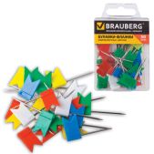 Булавки-флажки маркировочные Brauberg 221537 цветные, 50шт, в пласт. коробке с европодвесом