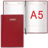 Ежедневник недатированный A5 Brauberg 123427 148x218мм Profile, фактурная кожа, 160л, бордовый