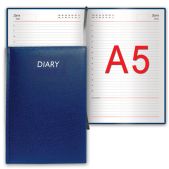 Ежедневник недатированный A5 Brauberg 123426 148x218мм Profile, фактурная кожа, 160л, синий