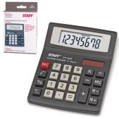 Калькулятор настольный 8 разрядов Staff STF-8008 двойное питание, 113х87мм