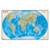 Карта настенная Мир Ди Эм Би 640 Физическая М-1:25млн, размер 122x79см, ламинированная