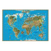 Карта настенная для детей Мир Ди Эм Би 629 размер 116x79см, ламинированная