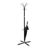 Вешалка-стойка Титан ТМ3 Классикс металлическая 1.8м, крестовина 70x70см, 5 крючков + место для зонтов, черная