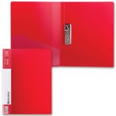 Папка с боковым металлическим прижимом Brauberg 221788 Contract, внутренним карманом, красная, до 100 листов, 0.7мм, бизнес-класс