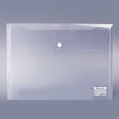 Папка-конверт с кнопкой Brauberg 221638 A4, прозрачная, до 100 листов, 0.15мм