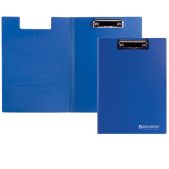 Папка-планшет Brauberg 223488 Contract плотн. с верх. прижимом и крышкой A4 пл. синий, до 80л, 1.5мм