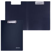 Папка-планшет Brauberg 221646 Стандарт с верхним прижимом и крышкой A4 пласт. черный, до 50 листов, 0.9мм