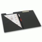 Папка-планшет Brauberg 221488 с верхним прижимом и крышкой A4 картон ПВХ, черная (удвоенный срок службы)