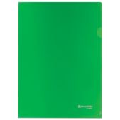 Папка-уголок жесткая, непрозрачная Brauberg 224881 зеленая, 0.15мм