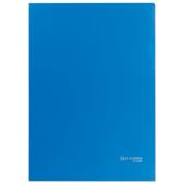 Папка-уголок Brauberg 224880 жесткая, непрозрачная синяя, 0.15мм