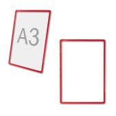 Рамка-POS для ценников, рекламы и объявлений А3, красная, без защитного экрана, 290256