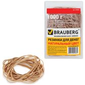 Резинки для денег Brauberg 440052 натуральный каучук натуральный цвет, 1000г, 1500шт
