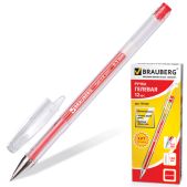 Ручка гелевая Brauberg 141020 Zero, корпус прозрачный, толщина письма 0.5мм, красная