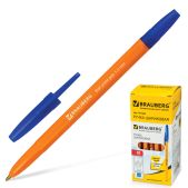 Ручка шариковая Brauberg 141668 Carina Orange (типа Corvina), корпус оранж., 1мм, синяя