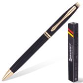 Ручка шариковая Brauberg бизнес-класса De luxe Black, корпус черная, золот. детали, 141411, синяя