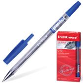 Ручка шариковая Erich Krause 13873 Ultra L-10, масляная, корпус прозрачный, толщина письма 0.7мм, синяя