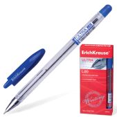 Ручка шариковая Erich Krause 13875 Ultra L-20, масляная, корпус прозрачный, толщина письма 0.7мм, синяя