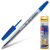 Ручки шариковые Brauberg 141099 набор 4шт., Line, корп. прозр, 1, 0мм, европодвес, синие