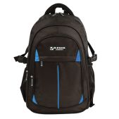 Рюкзак для мальчика Brauberg 224734 B-Pack для старших классов, студентов, черный с синими уголками, 47x31x16cм