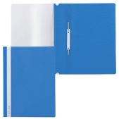 Папка-скоросшиватель Brauberg 220385 пластиковая, с прозрачным верхом, синяя