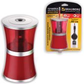 Точилка электрическая Brauberg 223568 Office style, питание от USB/4 батареек АА, цвет красный