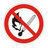 Знак запрещающий Фолиант 610002/Р 02 Запрещается пользоваться открытым огнем и курить круг диаметр 200мм, самокл