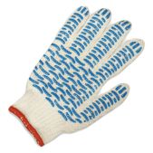 Перчатки хлопчатобумажные Лайма 600800 комплект 5 пар, с ПВХ защитой от скольжения (волна), плотные