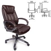 Кресло руководителя Brabix 530878 EX-506 Maestro экокожа, коричневое