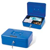 Ящик для денег, ценностей, документов, печатей Brauberg 290335 90x180x250мм, с ключевым замком, синий