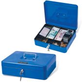 Ящик для денег, ценностей, документов, печатей Brauberg 290336 90x240x300мм, с ключевым замком, синий