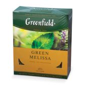 Чай зеленый Greenfield Green Melissa с мятой, 100 пакетиков в конвертах по 1, 5г, 0879