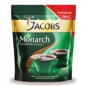 Кофе растворимый Jacobs Monarch, сублимированный, 500г, мягкая упаковка 26686
