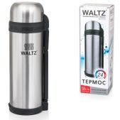 Термос 1.8л Waltz 601405 классический с узким горлом, нержавеющая сталь, пластиковая ручка