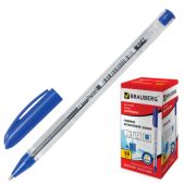 Ручка шариковая Brauberg 141702 OLP005, на масляной основе, корпус прозрачный, толщина письма 0.7мм, синяя