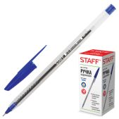 Ручка шариковая Staff 141705 на масляной основе, корпус прозрачный, синяя