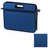Сумка пластиковая Brauberg 225167 А4+, 390x315x70мм, на молнии, внешний карман, фактура бисер, синяя